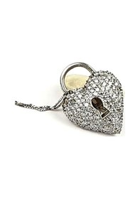 Resim Çift Taraflı Tasarım Bombeli Kalp Kolye 