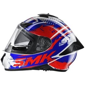 Resim Smk Typhoon Grunge Kapalı Kask Kırmızı Mavi 