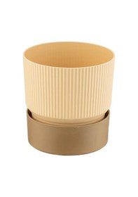 Resim Poliwork Ixora Saksı Tabaklı 2 Lt - Çizgi Desenli 150 150 Mm 99321357 