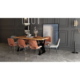 Resim deryawood Raweyn Masif Ahşap Pinus Sulamalı Yemek Masası 70*120*76cm 