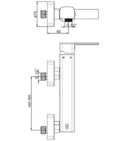 Resim Gpd Duş Bataryası Pedra Mdb160 Krom 