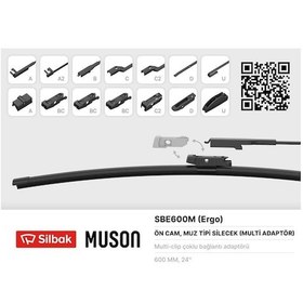 Resim Cosmotex Sbe600m Silecek Süpürgesi Muz Tipi 600mm Multi Adaptörlü Ergonomik 