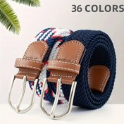 Resim Unisex Örgülü Elastik Golf Kemeri - Nefes Alabilen Tasarım, Erkekler ve Kadınlar İçin Ayarlanabilir Metal Toka, Golf, Plaj, Partiler, Düğünler, Günlük Giyim, Spor Aksesuarı, Çok Yönlü Moda Aksesuarı, Dayanıklı Spor Giyim 