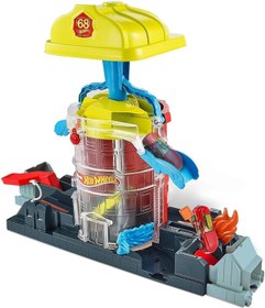Resim Hot Wheels Tekerlekli Yarış Dünyası Oyun Seti İtfaiye İstasyonu FNB15-GJL06 