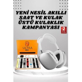 Resim Kont Kulak Üstü P9 Kablosuz Bluetooth Kulaklık ve 7 Kordonlu Akıllı Saat 
