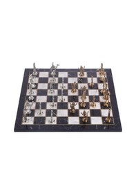 Resim Metal Mısır Satranç Takımı Parlak Ve Katlanır Mermer Desenli Mdf 