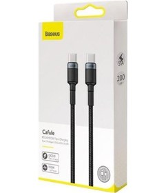 Resim Baseus Cafule 100W TypeC TypeC Şarj Data Kablo 5A 2 M Siyah Gri CA 