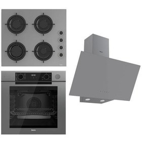 Resim STEAMART-FRYART Serisi Gri Set (CS208-FA + QEP64CPR +D079 ) - Emaye Izgara / Kademeli Musluk 