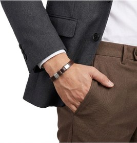 Resim Moncuk Design Erkek Beyaz Çelik Ve Kahve Deri Bileklik 33514b4d3 Mat Siyah 