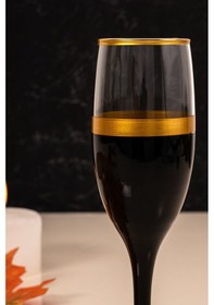 Resim Mest 535 Model Siyah Mat Gold 6 Adet Kahve Yanı Su Bardağı Seti 190 Cc Siyah Mat Gold 