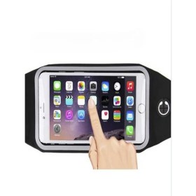Resim Mopal Koşu Bel Bandı Bant Telefon Sporcu Çantası Kol Kulaklık Çıkışlı Siyah 