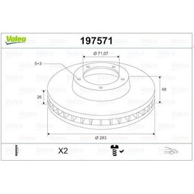Resim Valeo 197571 - Ön Fren Aynası Astra L 21 Combo E 18 Berlıngo 18 