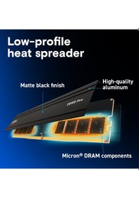 Resim Crucıal Cp16g56c46u5 Pro, 16gb, Ddr5, 5600mhz Cl46, 1.1v, Xmp 3.0, Desktop Ram Soğutuculu 