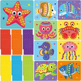 Resim Okyanus Deniz Hayvanları EVA Köpük Mozaik Sticker Sanatı El Sanatları Aktivitesi, Su Altı Hayvanlar Okul Öncesi Öğrenme Eğitim DIY Yaratıcı Hediyeler 