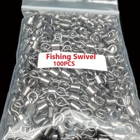 Resim 100 Adet Premium Karbon Çelik Balıkçılık Dönerleri - Hatlar & Kanca için Pürüzsüz Yuvarlanan Varil Bağlantı Elemanları, Temel Balıkçılık Aksesuarları, Halka, Döner 
