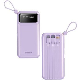 Resim Sunix 10.000 Mah Dijital Göstergeli Kendinden Kablolu Powerbank Mor PB-120 