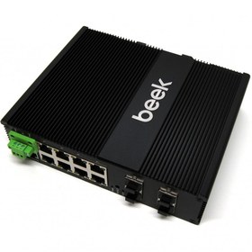 Resim Beek Yönetilebilir L2+ 10G Endüstriyel PoE Switch<br>8 x 10/100/1000T<br>4 x 1/10G SFP+<br>PoE Güç Bütçesi: 240W<br>Din-Ray montajına uygun<br>Beek Managed L2 Industrial PoE Switch, 8 x 10/100/1000T + 4 x 1/10G SFP+, PoE Budg 