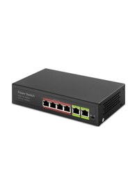 Resim Hiitachı 4 Port Poe 2 Uplınk 10/100 Mbps 78w Ethernet Switch 