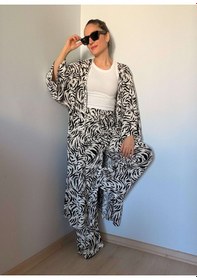 Resim Ali Butik Zebra Desenli Kimono Pantolon Takım Zebra 