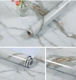 Resim Mermer Desenli Yapışkanlı Tezgah Folyosu 5m Çok Renkli 