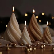 Resim 3D Geometrik Noel Ağacı Kalıbı, Spiral Koni Şekilli Mumlar İçin, Reçine Sabun Kalıbı, Kendin Yap Mum Yapımı İçin, Noel Sütun Ağacı Şekilli Kil El Sanatları ve Alçı Malzemeleri İçin. 