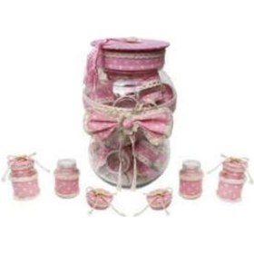 Resim Alyasüs Kavanoz Süslenmiş Kumbaralı Pembe 30 Adet 1 Paket 