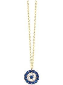 Resim Nazar Boncuk Altın Kolye Sosyete 14K Gold 1,0 Cm 