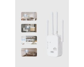 Resim Zero Land Lvsqvr 300MBPS Wifi Menzil Genişletici 4 Antenli Wpa3 Güvenlikli Priz Tipi Repeater 