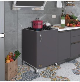 Resim Kenzlife ocak dolabı kamuran gri 85*60*56 hazır mutfak ankastre gömme ocak için arkalıksız 