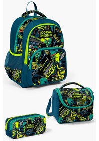 Resim Coral High Kids Nefti Siyah Tamir Seti Desenli 3'lü Okul Çanta Seti Set0114417 