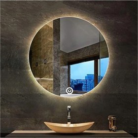 Resim Dnr-Mirror85 Cm Dokunmatik Tuşlu Günışığı Ledli Yuvarlak Banyo Aynası 