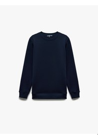 Resim Koton Pamuklu Uzun Kollu Bisiklet Yaka Erkek Basic Sweatshirt Lacivert 6wam70017mk Lacivert 