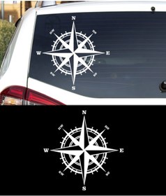 Resim Melek Pazarı 50 X 50 Cm Pusula Araba Sticker 
