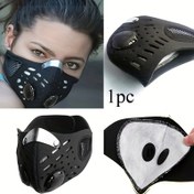 Resim 1 adet Nefes Alabilen Mesh Spor Yüz Maskesi, Bisiklet, Toz ve Polen Koruması, Koşu ve Açık Hava Aktiviteleri için Uygun - Hafif Polyester Karışımı Tasarımı, Rahat Fitness Aksesuarı, Güvenli Uygunluk Maskesi 