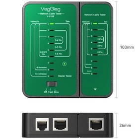 Resim Veggieg Rj45 Rj11 Uyumlu Cat6 Cat7 Cat8 Poe Destekli Network Ethernet Test Cihazı 