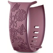 Resim Sunshine022 İw38 Oymalı Ayçiçeği Kelebek Model Çift Delik Snap Duman Mor 