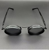 Resim Xuweiwei Siyah Retro Punk Parti Festival Gözlük Erkek Ve Kadın İçin Ayarlanabilir Işıklı Moda Gözlükler Alüminyum Magnezyum Lens Alaşım Çerçeve Kılıf Lens Bezi Altın 