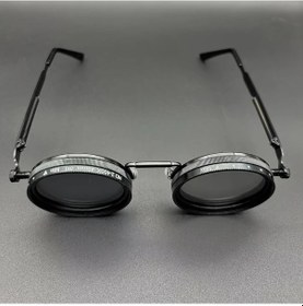 Resim Xuweiwei Siyah Retro Punk Parti Festival Gözlük Erkek Ve Kadın İçin Ayarlanabilir Işıklı Moda Gözlükler Alüminyum Magnezyum Lens Alaşım Çerçeve Kılıf Lens Bezi Altın 