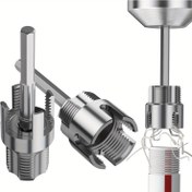 Resim Entegre İç ve Dış Boru Dişleme Aracı, Çift Fonksiyonlu Boru Dişleme Kesme Aracı, 1/2'' 3/4'' 1'' Matkaplar, Elektrikli Matkap Uyumlu PVC Plastik Boru Dişleme Kiti Ev Tamiri için 