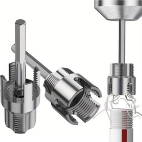Resim Entegre İç ve Dış Boru Dişleme Aracı, Çift Fonksiyonlu Boru Dişleme Kesme Aracı, 1/2'' 3/4'' 1'' Matkaplar, Elektrikli Matkap Uyumlu PVC Plastik Boru Dişleme Kiti Ev Tamiri için 