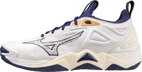 Resim Mizuno Wave Momentum 3 Unisex Voleybol Ayakkabısı Beyaz/Lacivert 