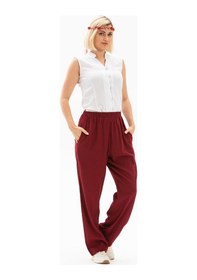 Resim Eliş Şile Bezi Şile Bezi Unisex Şalvar Pantolon Bordo Brd Bordo 
