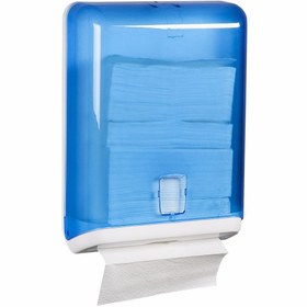 Resim KG-GOLDPAPER Şeffaf Mavi 450'li Artemis Z Katlama Kağıt Havlu Banyo Ve Mutfak Dispanseri Aparatı 