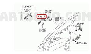 Resim Kia Sportage Kapı Kol Dış Sağ Orjinal | 82661F1010 