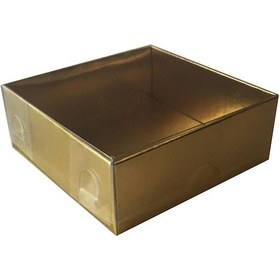 Resim Asetat Kapaklı Karton Kutu Düz Renk 8X8X3 50 Adet Gold N11.9147 