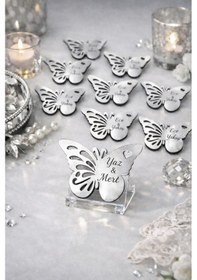 Resim Düğün Nişan Söz Doğum Günü İçin Gümüş Pleksidir Magnet 25 Adettir No122 