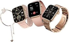 Resim Kadın Akıllı Saat Smart Watch Haino Teko G9 Mini Flamingo Kolye Hediyeli Ios ve Android Uyumlu 41mm 