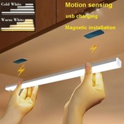 Resim Kablosuz LED Hareket Sensörlü Işık Şeridi - USB Şarj Edilebilir, Dolap, Dolap, Koridor, Merdiven ve Karavan Aydınlatması için Uygun, Manyetik Gece Lambası - Parlak Beyaz Işık, Kolay Kurulum, Pil Gücü Seçeneği, İç Mekan Şarj Edilebilir Hareket Sensörü Lambası 