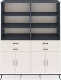 Resim Hyperion Gardrop 8 Raflı 4 Çekmeceli 4 Kapaklı 176x44x221 Antrasit-aytaşı Aytaşı 