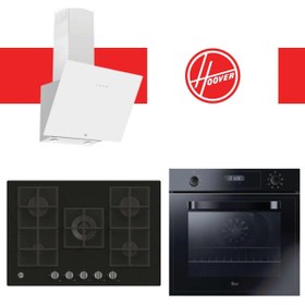 Resim Hoover Ferlina Ankastre Set ( HOT3051BI/E Siyah Fırın + HVG74K3B 75 cm Siyah Ocak + HDG6C1GWTK ) 